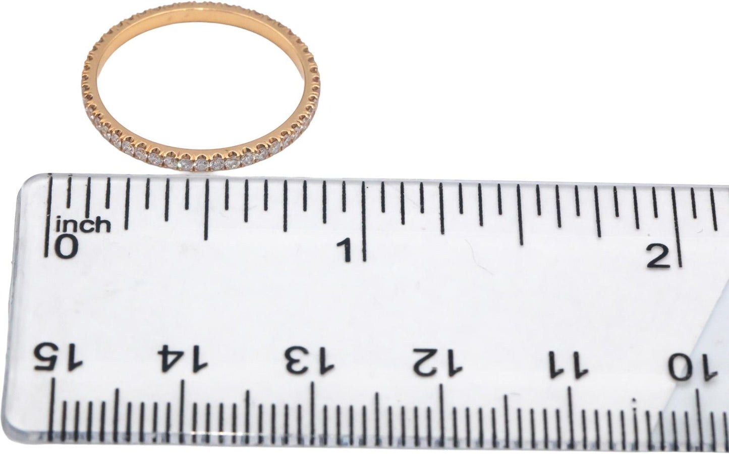 18k Rose Gold 0.38CT VS Diamond Wedding Anniversary Stackable Band Ring Size 7