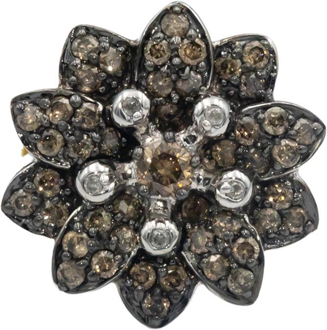 Round Diamond 14k White Gold Jewelry Cluster Flower Ring 1.0CT Size 7.25