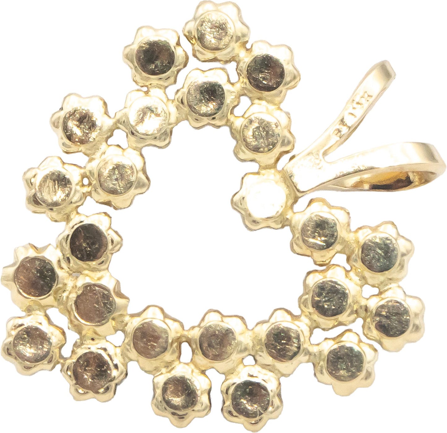 14k Yellow Gold Jewelry 0.07CT Round Cut Diamond Heart Pendant