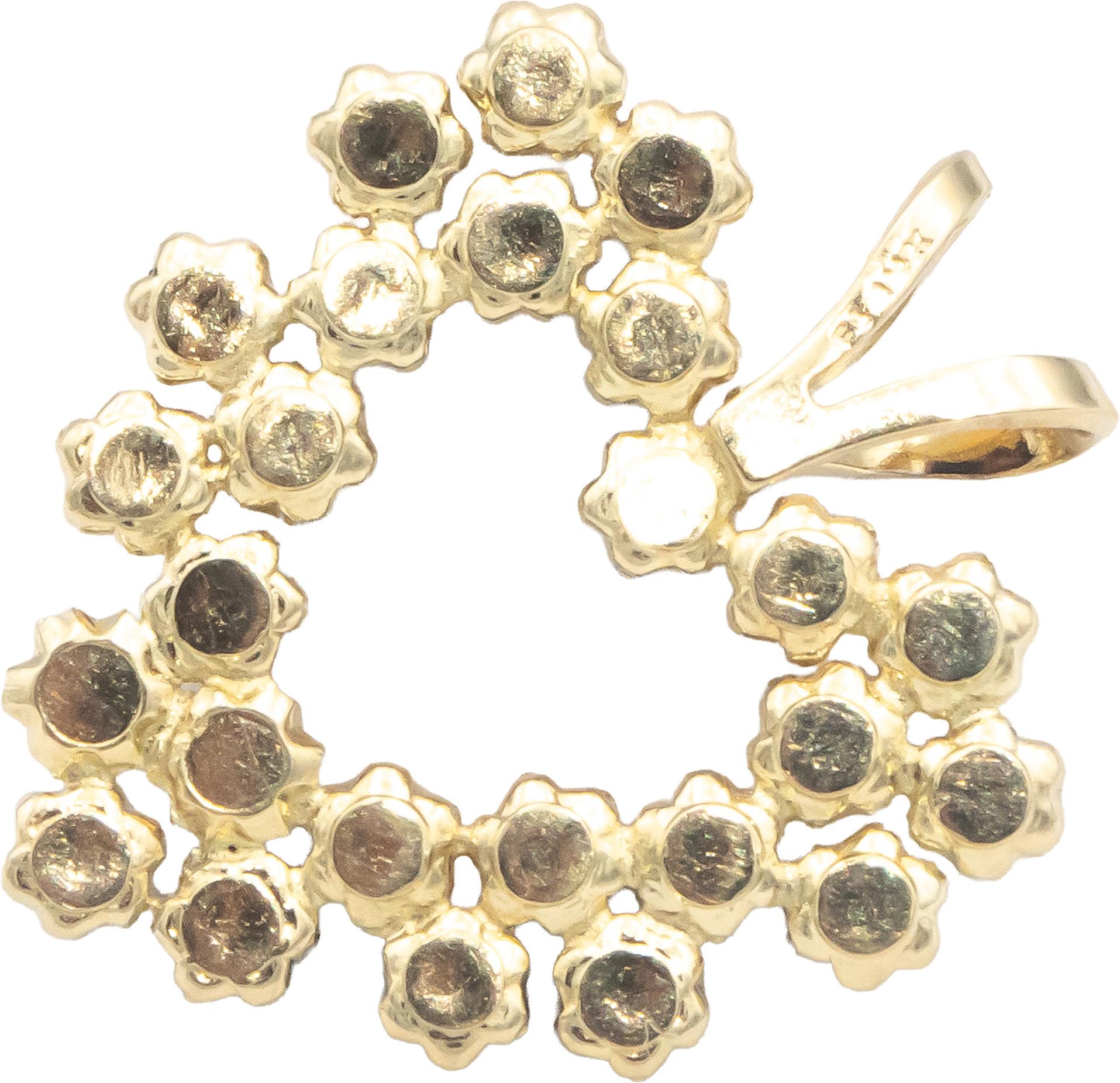 14k Yellow Gold Jewelry 0.07CT Round Cut Diamond Heart Pendant
