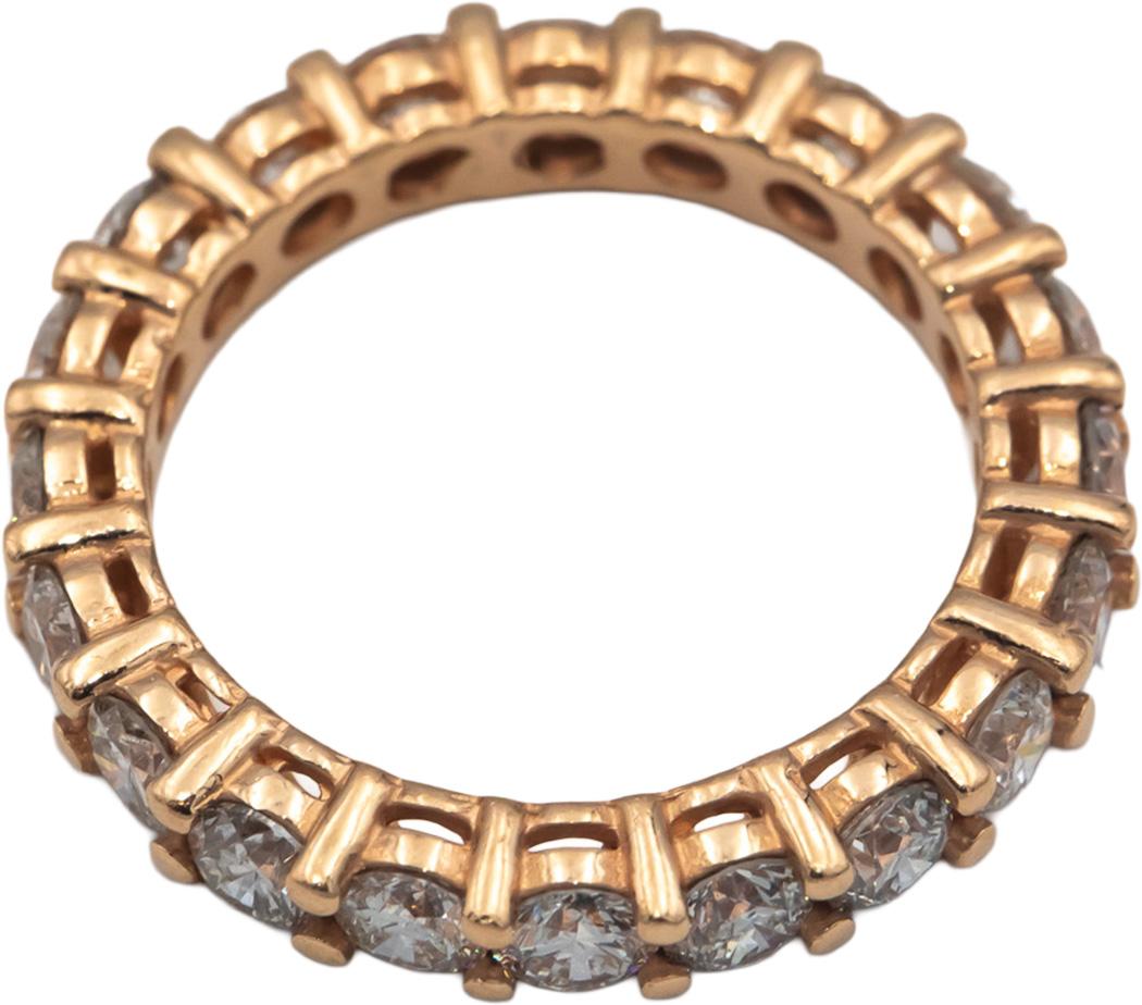 14k Rose Gold Round Diamond Eternity Band Ring 2.56CT Size 6