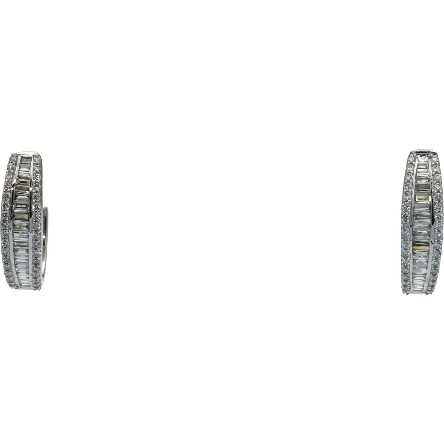 14k White Gold Jewelry 1.0CT VS Diamond Huggie Style Earrings
