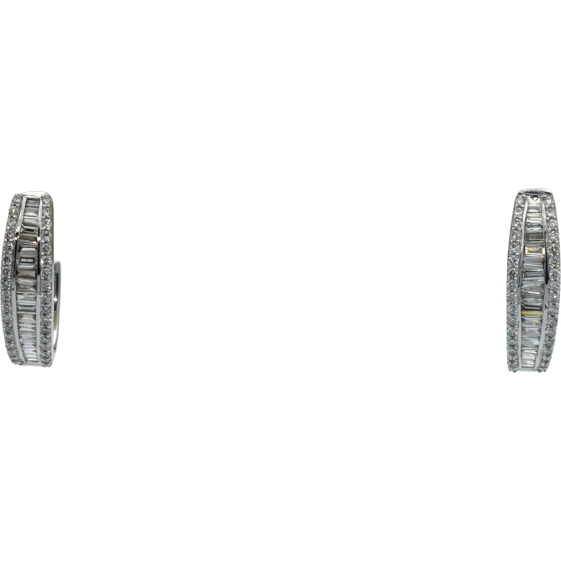 14k White Gold Jewelry 1.0CT VS Diamond Huggie Style Earrings