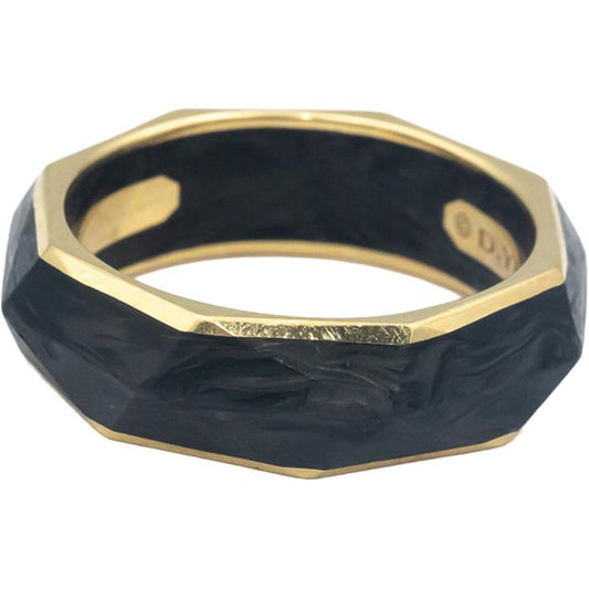 DAVID YURMAN 18k Yellow Gold Torqued Faceted Men's Band Ring Size 12.5