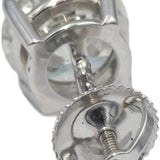 Diamond 14k White Gold Round Stud Screw Back Earrings 3.27CT