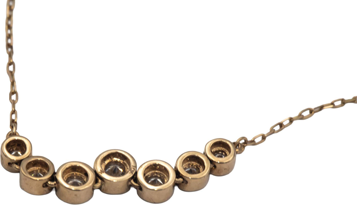 10k Yellow Gold 0.50CT VS Round Cut Bezel Set Diamond Pendant Necklace