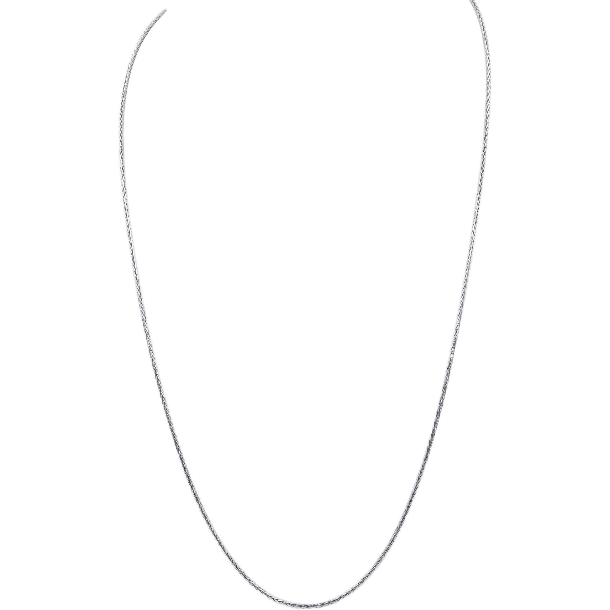 14k White Gold Jewelry 22" Long Wheat Link Necklace Chain w/ Adjustable Clasp