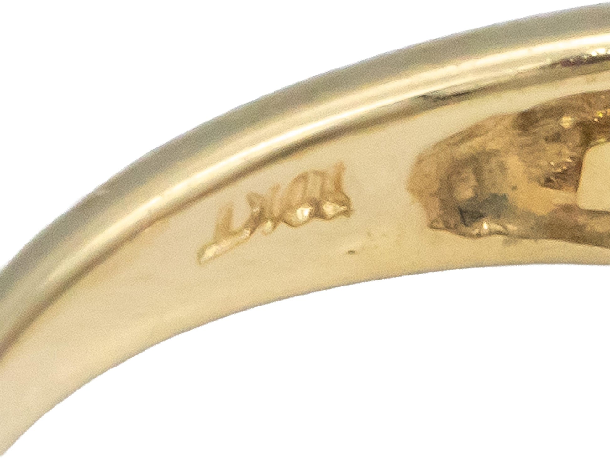 Diamond and Sapphire 10k Yellow & White Gold Crossover Band Ring 0.20CT Size 7