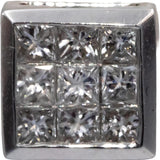 10k White Gold Princess Cut Diamond Cluster Square Stud Earrings 1.0CT