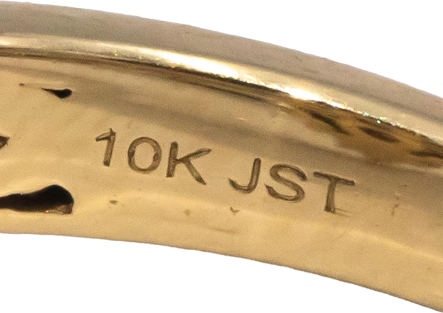 10k Yellow Gold Round & Baguette Cut Diamond Marquise Shaped Ring 1.0CT Size 7