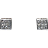 10k White Gold VS Princess Cut Invisible Set Square Stud Earrings 1.0CT