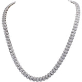 14k White Gold Round Lab-Grown VS Diamond Pave Formal Necklace 10.0CT