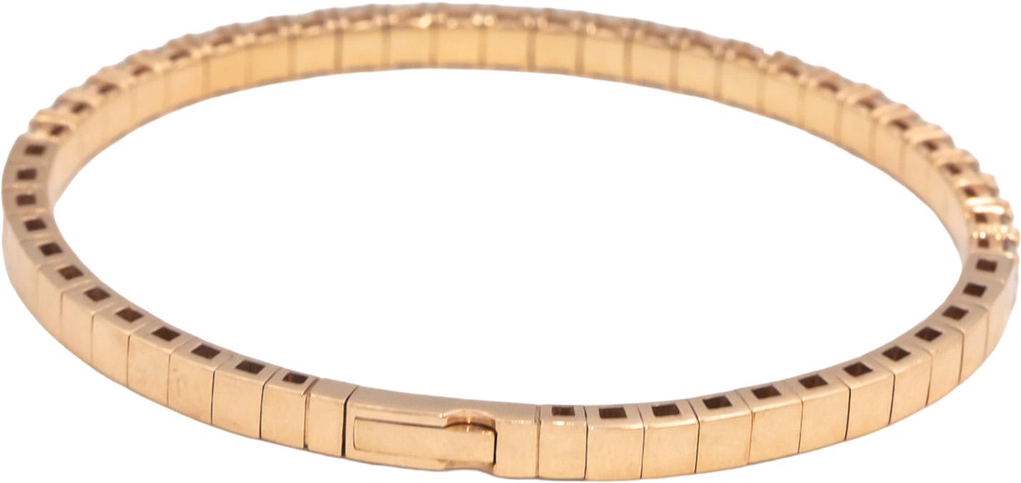14k Rose Gold VS Round Diamond Flexible Bangle Bracelet 5.69CT