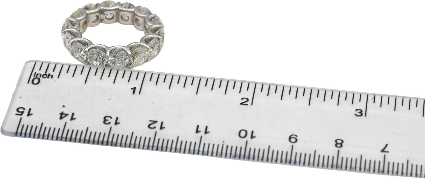 18k White Gold Round Diamond Shared Prong Eternity Band Ring 7.20CT Size 5