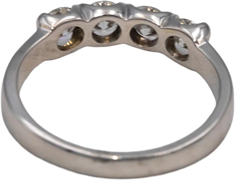 18k White Gold VS Round Diamond Four Stone Band Ring 0.64CT Size 6