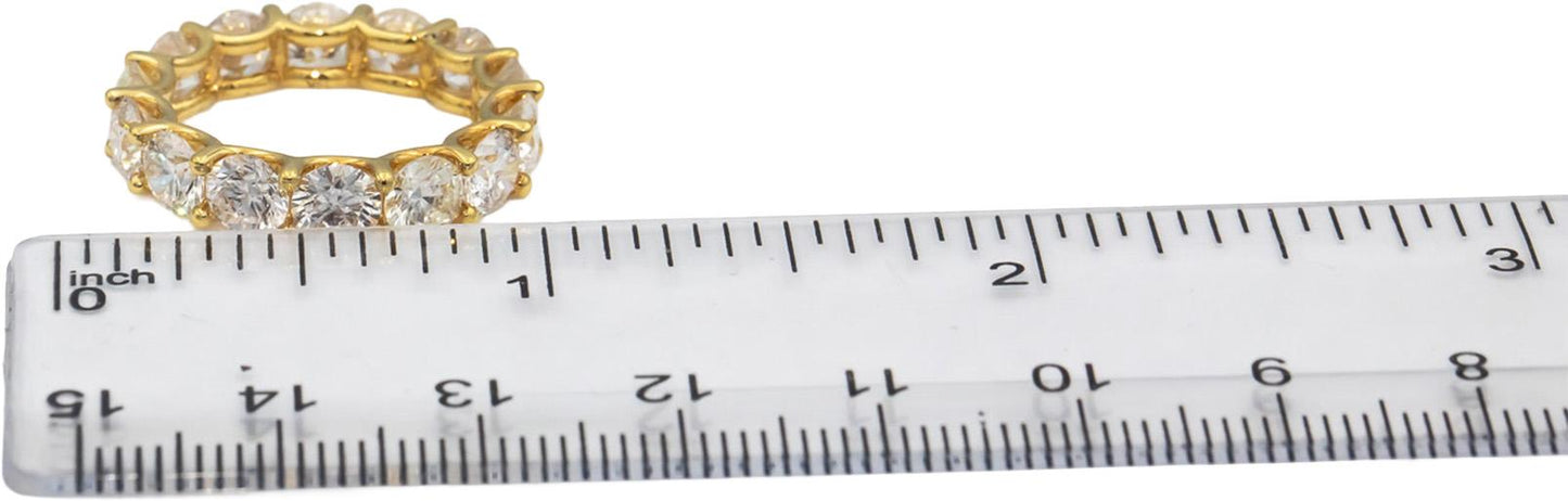 14k Yellow Gold VS Round Diamond Shared Prong Eternity Band Ring 7.78CT Size 6
