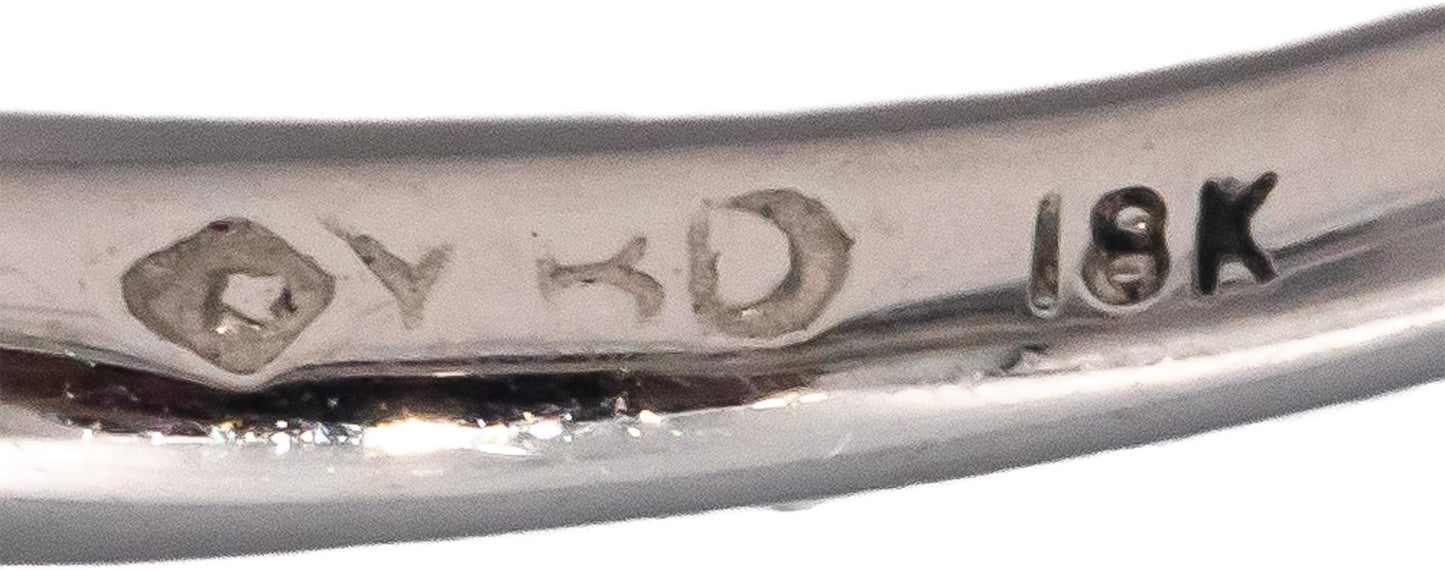 18k White Gold Emerald & VS Diamond Cocktail Ring 1.57CT Size 7