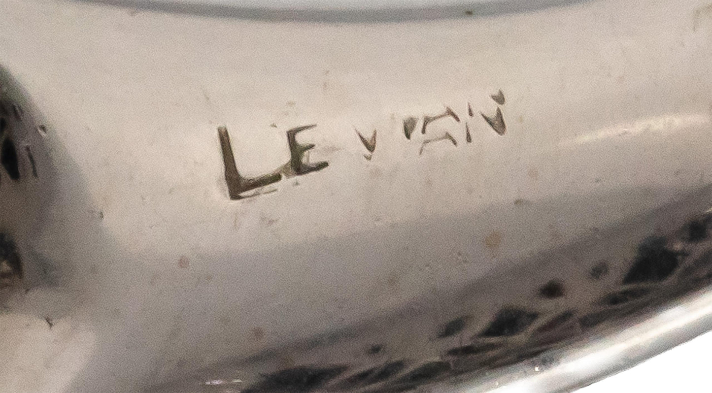 LE VIAN 18k White Gold White and Black Round Diamond Cluster Ring 1.0CT Size 7