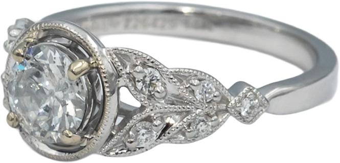 Vintage Antique 14k White Gold Diamond Engagement Ring 0.85CT w/ 0.75CT Center