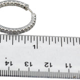 ROBERTO COIN 18k White Gold VS Round Diamond Inside Out Hoop Earrings 1.50CT