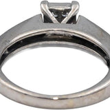 14k White Gold Princess & Round Diamond Engagement Ring 0.35CT Size 5.5