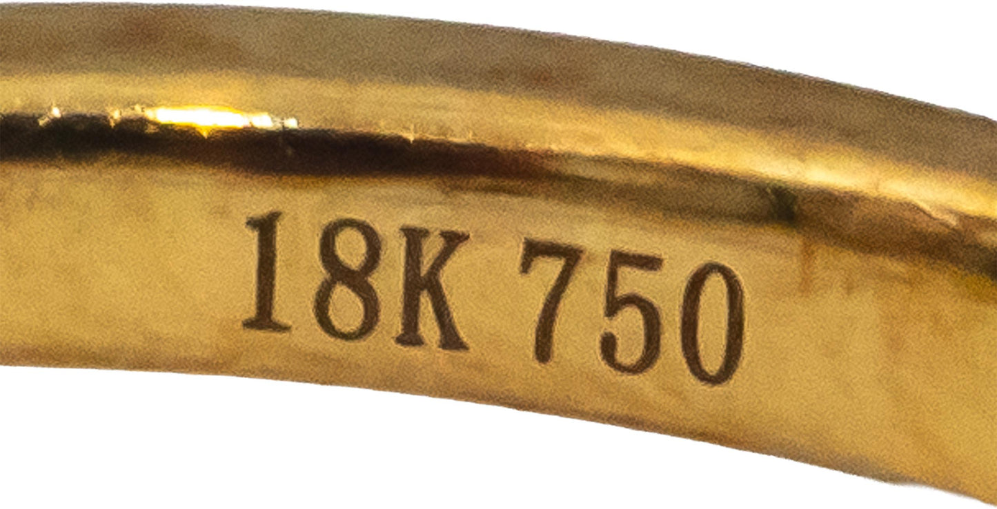 18k Yellow Gold VS Baguette & Round Diamond Zig Zag Band Ring 0.30CT Size 6.75