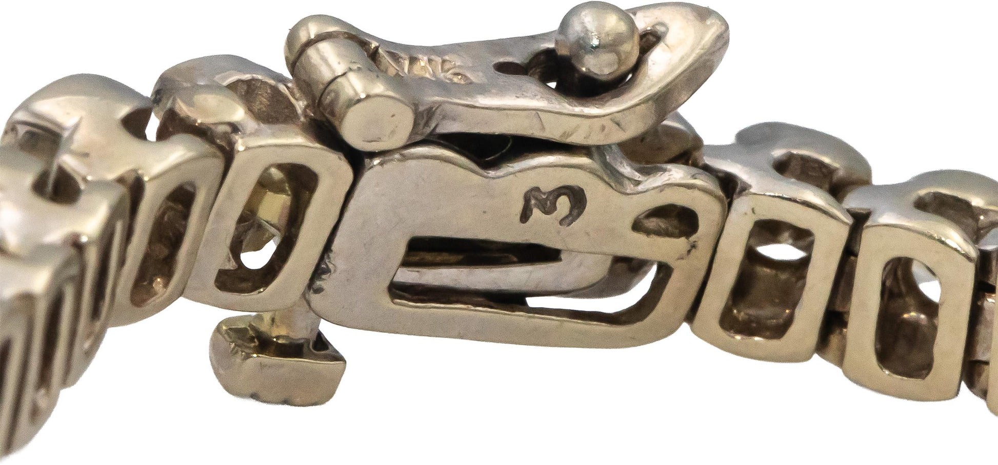 14k White Gold VS Round Half Bezel Set Diamond Tennis Bracelet 4.0CTW