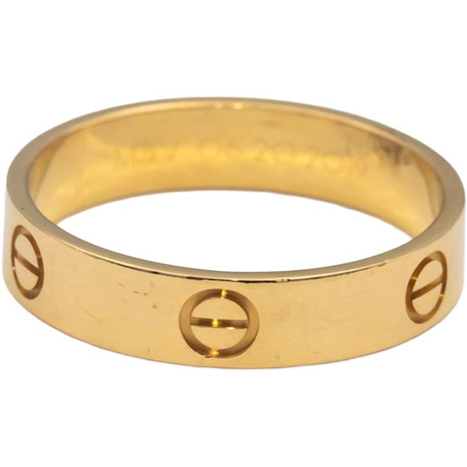 CARTIER 18k Gold Love Collection Screw Motif 5.2mm Ring Size 68 $2160 Retail