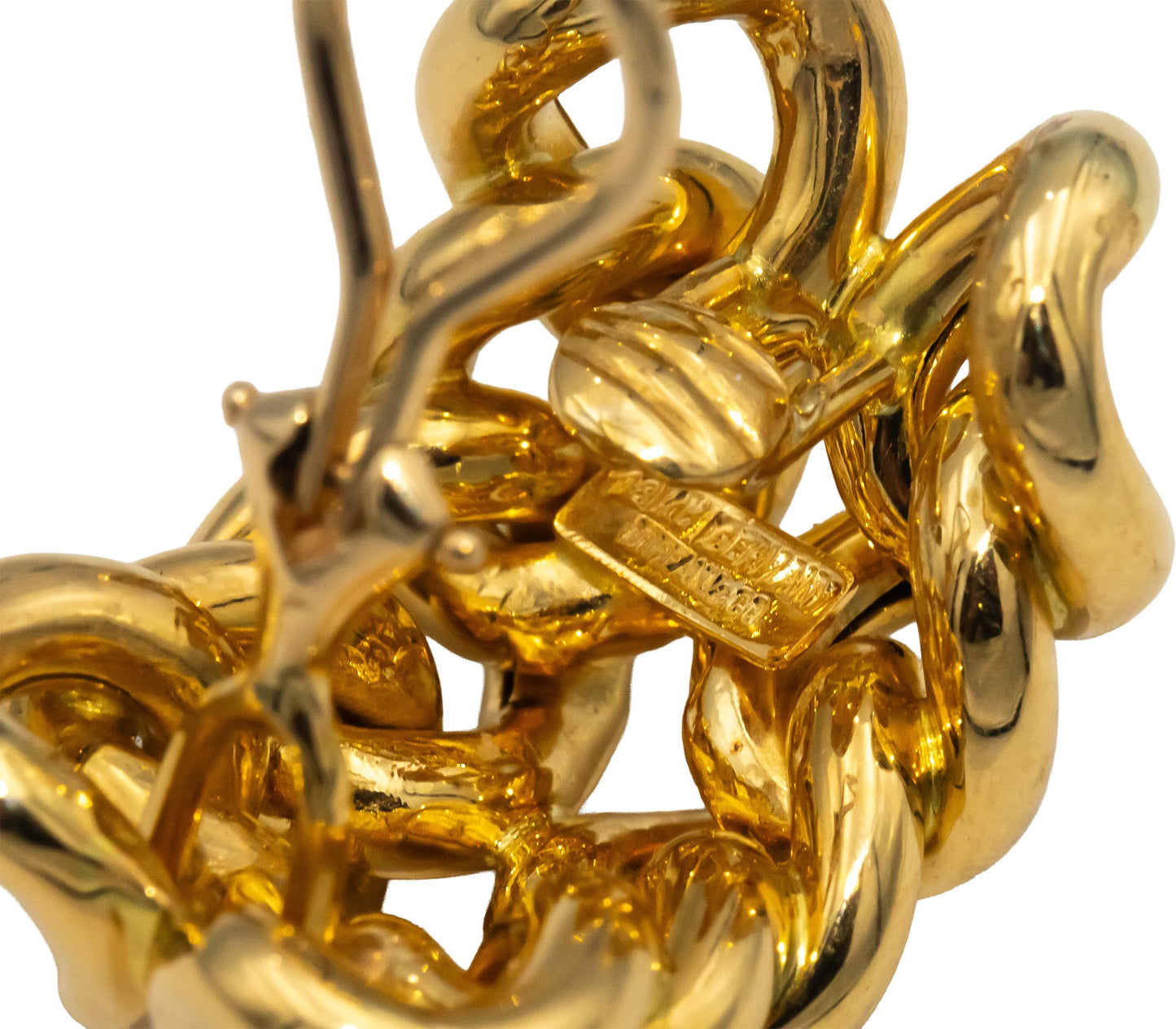 TIFFANY & CO. 18k Yellow Gold Chain Link Clip-On Earrings