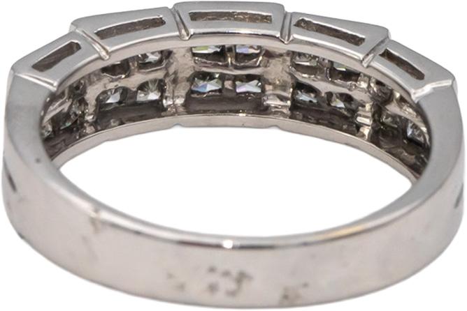 18k White Gold VS Princess Cut Diamond Band Ring 0.70CT Size 6.5