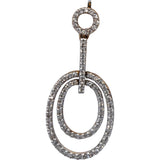 14k Yellow Gold Round Diamond Oval Dangle Drop Earrings 0.25CT