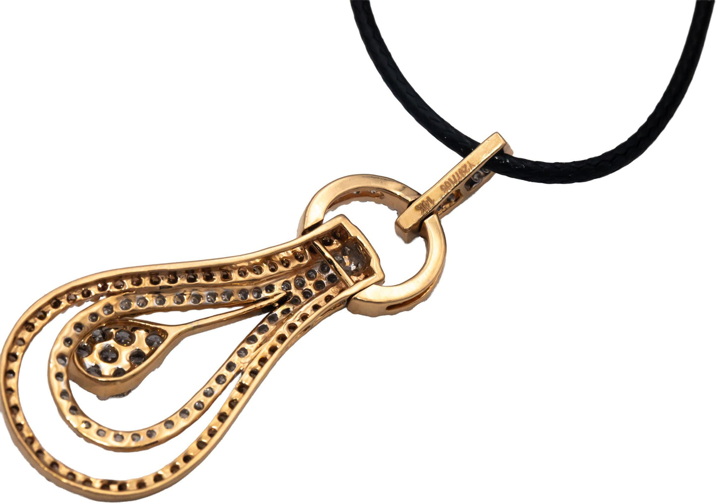 14k Rose Gold Round Diamond Cluster Pendant Necklace 1.50CTW