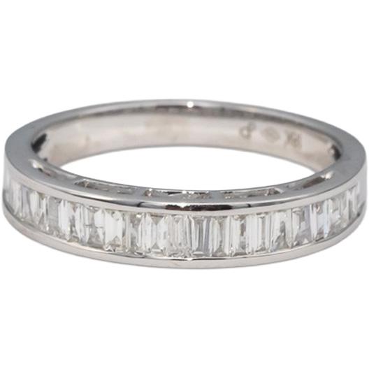 18k White Gold Baguette Cut Channel Set Diamond Band Ring 0.50CT Size 7