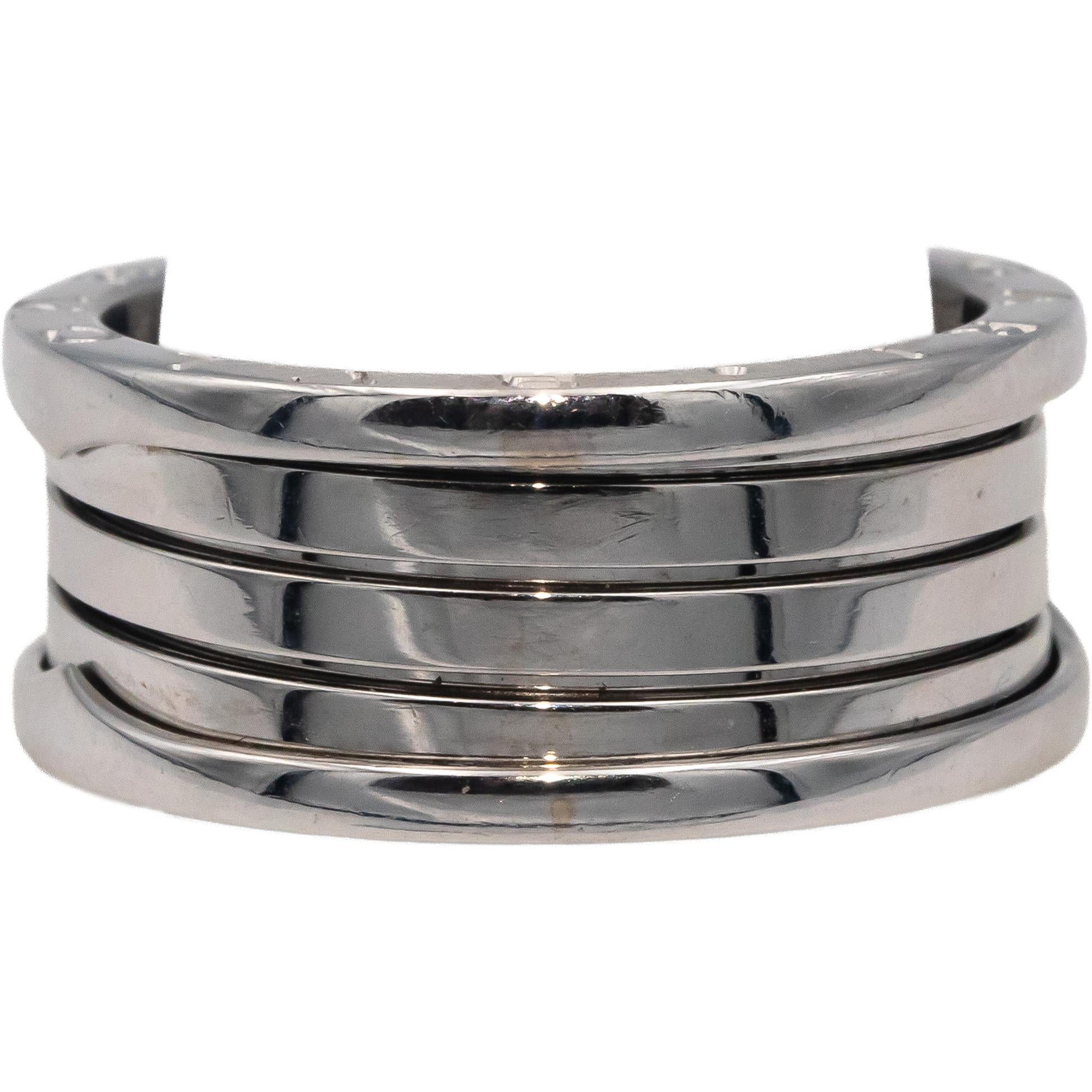 Bvlgari Designer 18k White Gold B.zero1 Five-Band Ring Size 12.5 Euro 68