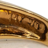 Vintage 14k Yellow Gold Diamond & Green Topaz Cocktail Ring 1.20CTW Size 7