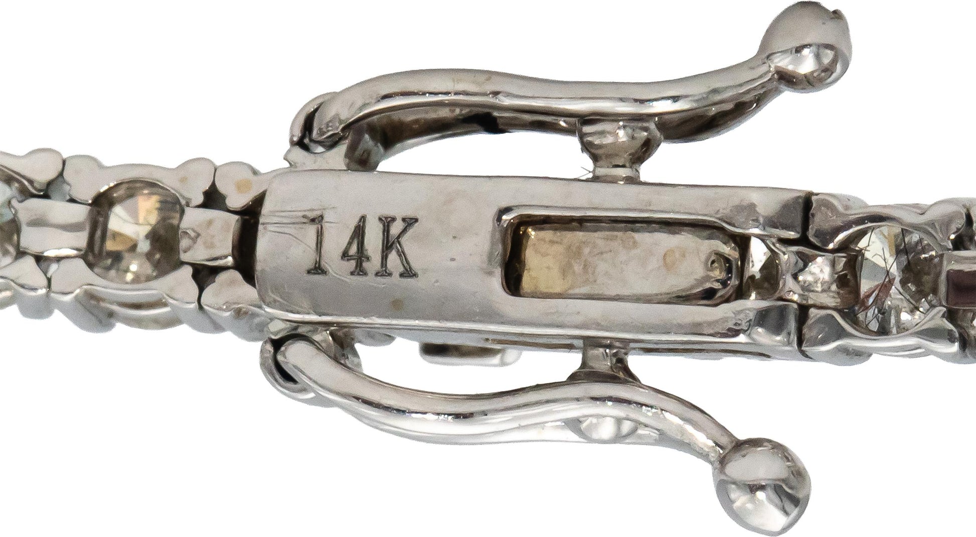 14k White Gold Round Diamond Tennis Bracelet 5.25CT