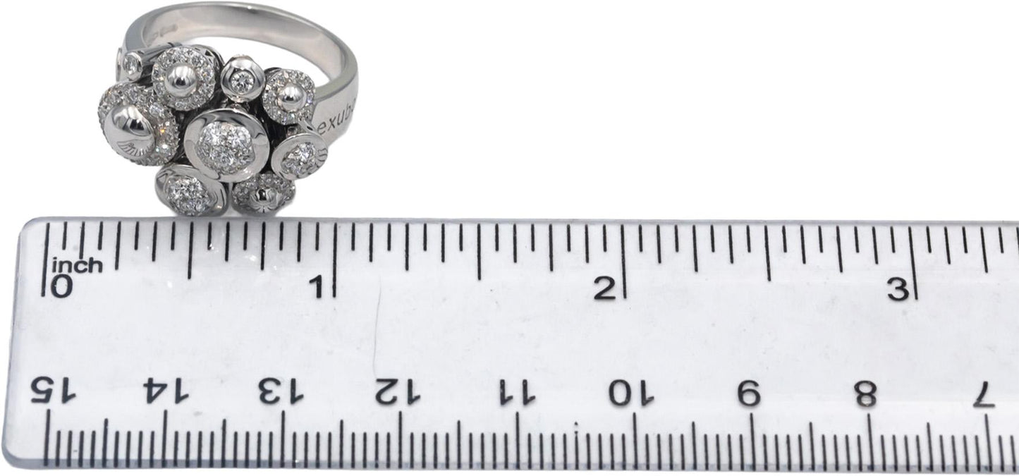 VECCHIO GIOIELLI 18k White Gold Round Diamond En-Tremblant Ring 1.0CT Size 7.5