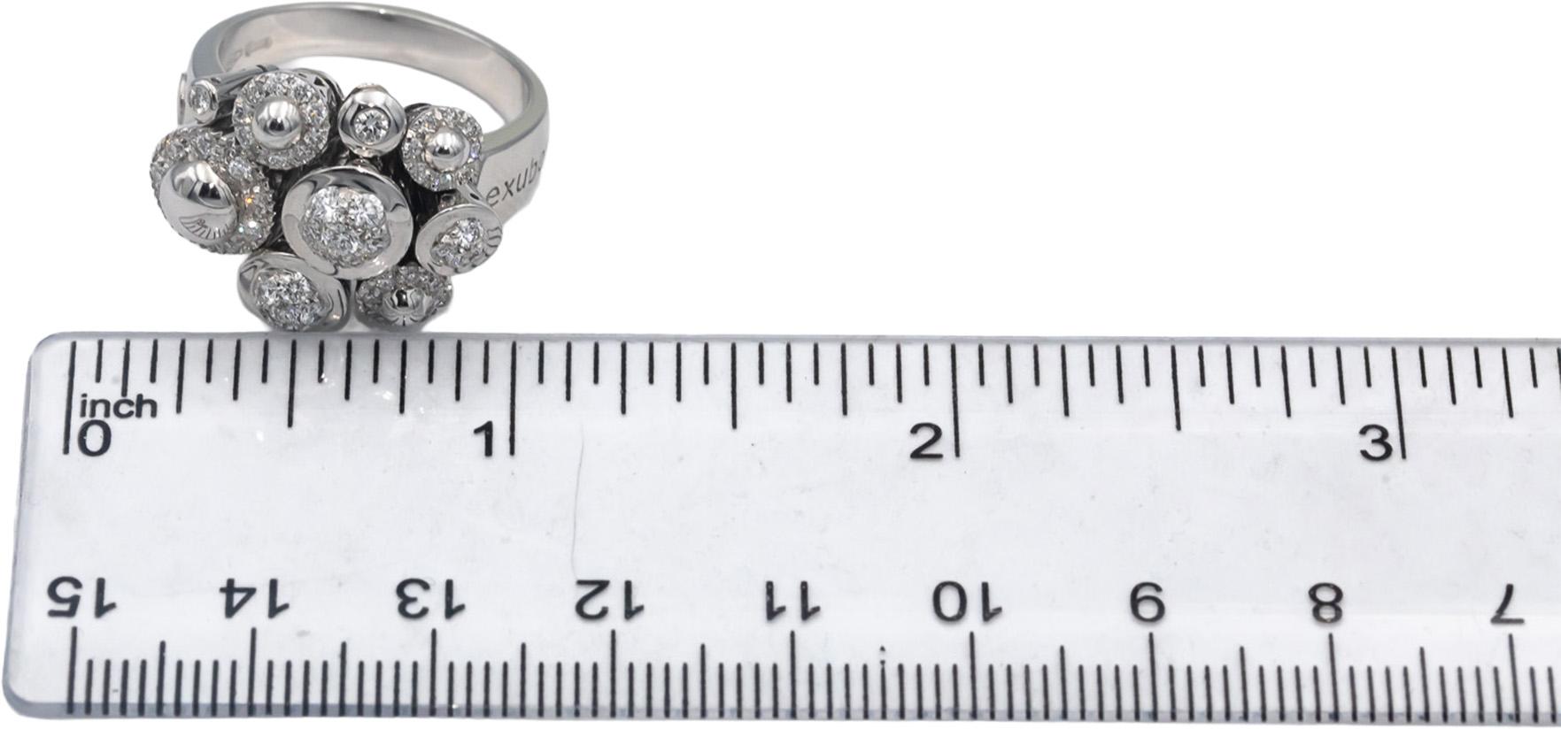 VECCHIO GIOIELLI 18k White Gold Round Diamond En-Tremblant Ring 1.0CT Size 7.5
