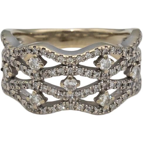14k White Gold Round Diamond Cocktail Ring 0.50CT Size 6