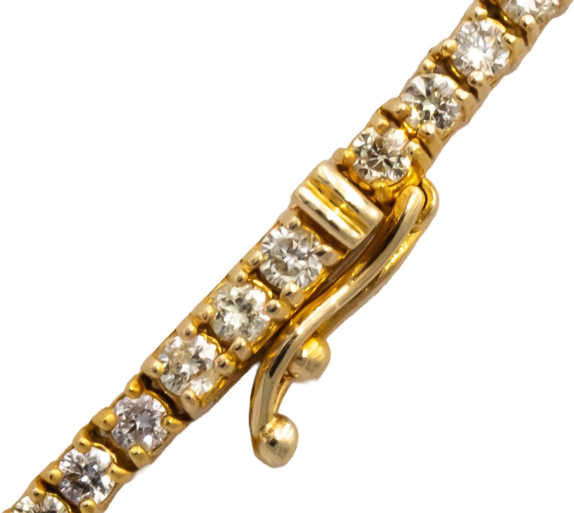 14k Yellow Gold VS Round Diamond Tennis Necklace 6.50CT