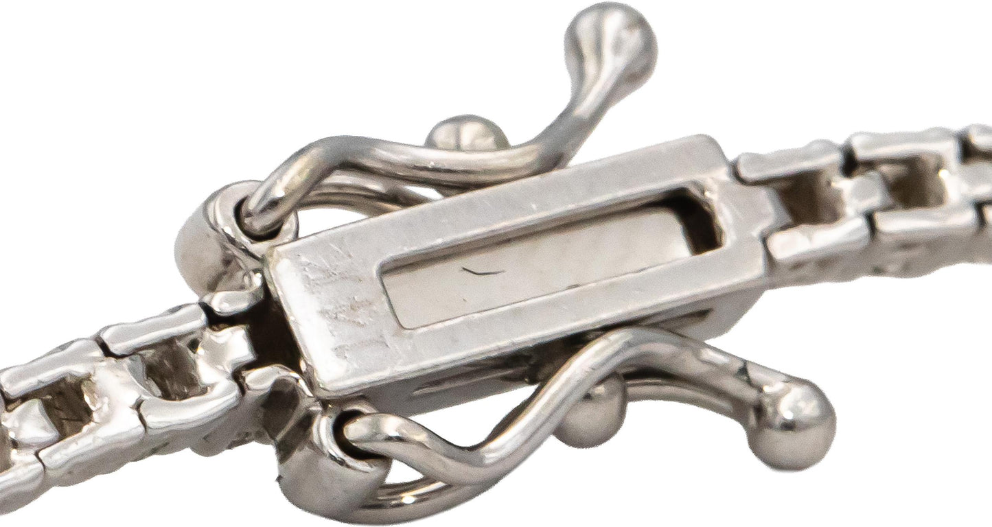 14k White Gold Round Diamond Tennis Bracelet 2.06CT