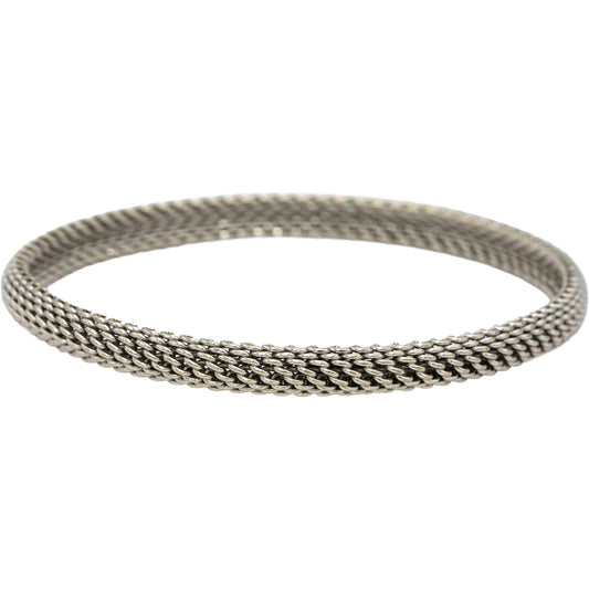 TIFFANY & CO. 18k White Gold Somerset Mesh Bangle Bracelet