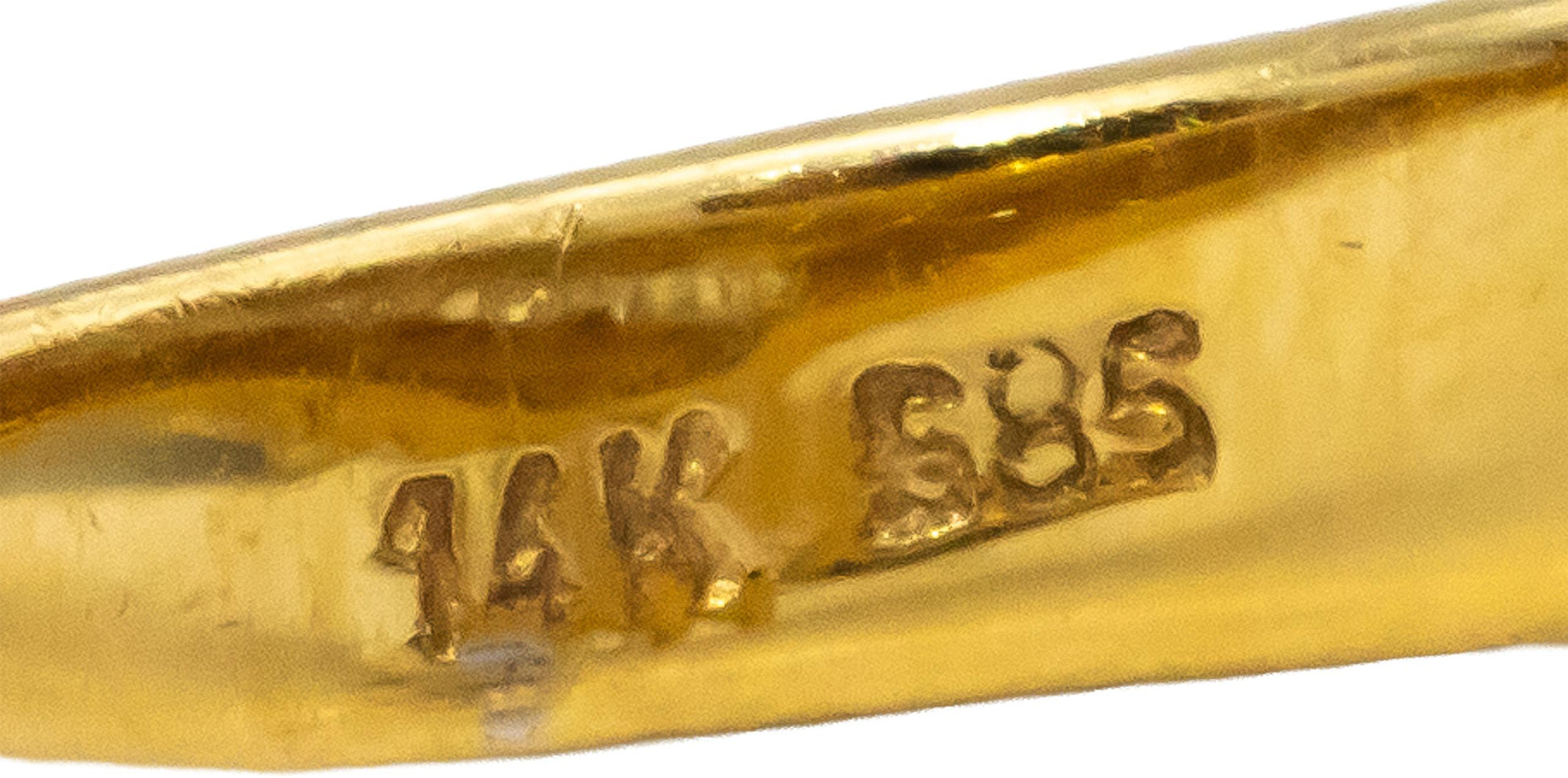 14k Yellow Gold Baguette Diamond Round Emerald Cocktail Ring 0.50CT Size 6.75