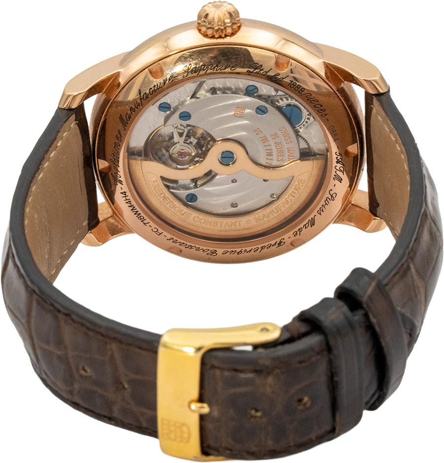 FREDERIQUE CONSTANT 18k Rose Gold Plated Classics Worldtimer Watch FC-718WM4H4