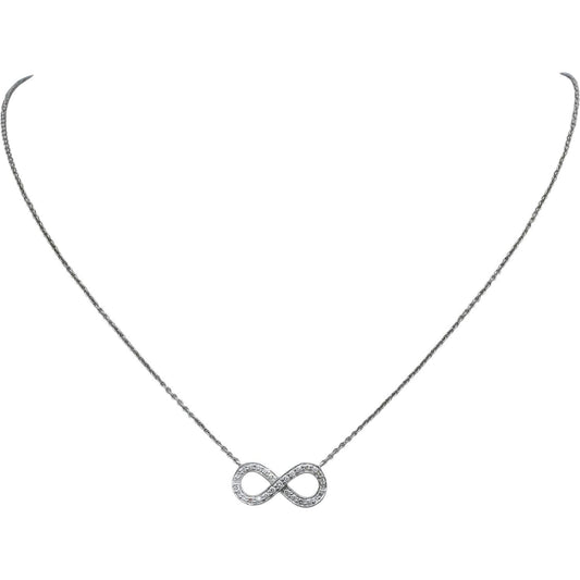 TIFFANY & CO. Platinum Round VS Diamond Infinity Pendant Necklace 0.15CT