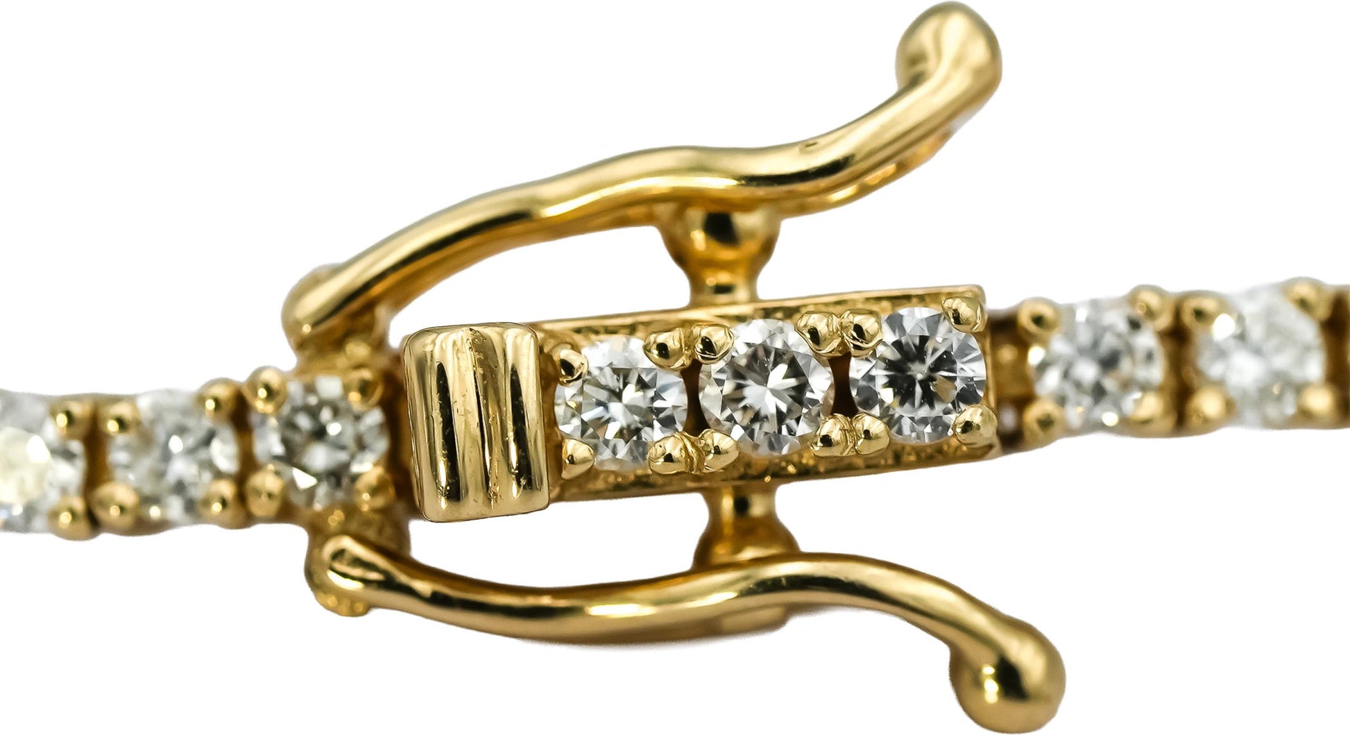 14k Yellow Gold VS Round Diamond Tennis Bracelet 2.08CT