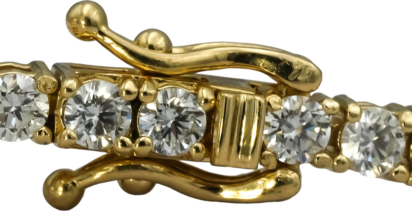 14k Yellow Gold VS Round Diamond Tennis Bracelet 4.70CT