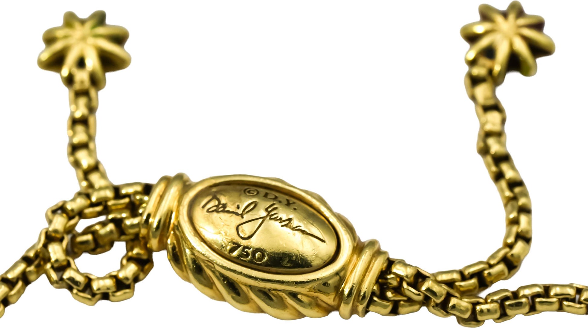 DAVID YURMAN 18k Yellow Gold Diamond Station Bolo Bracelet .15CT 3200 Retail