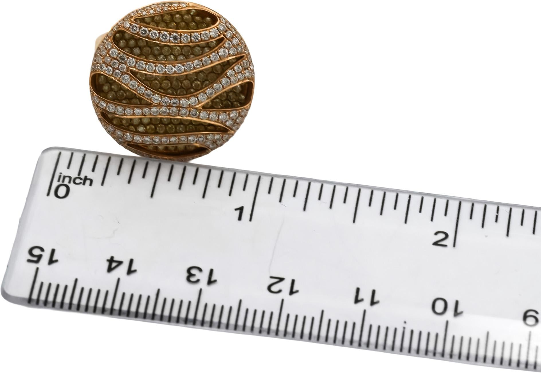 18k Rose Gold Round Diamond Pave Set Cocktail Ring 1.50CT Size 6.25