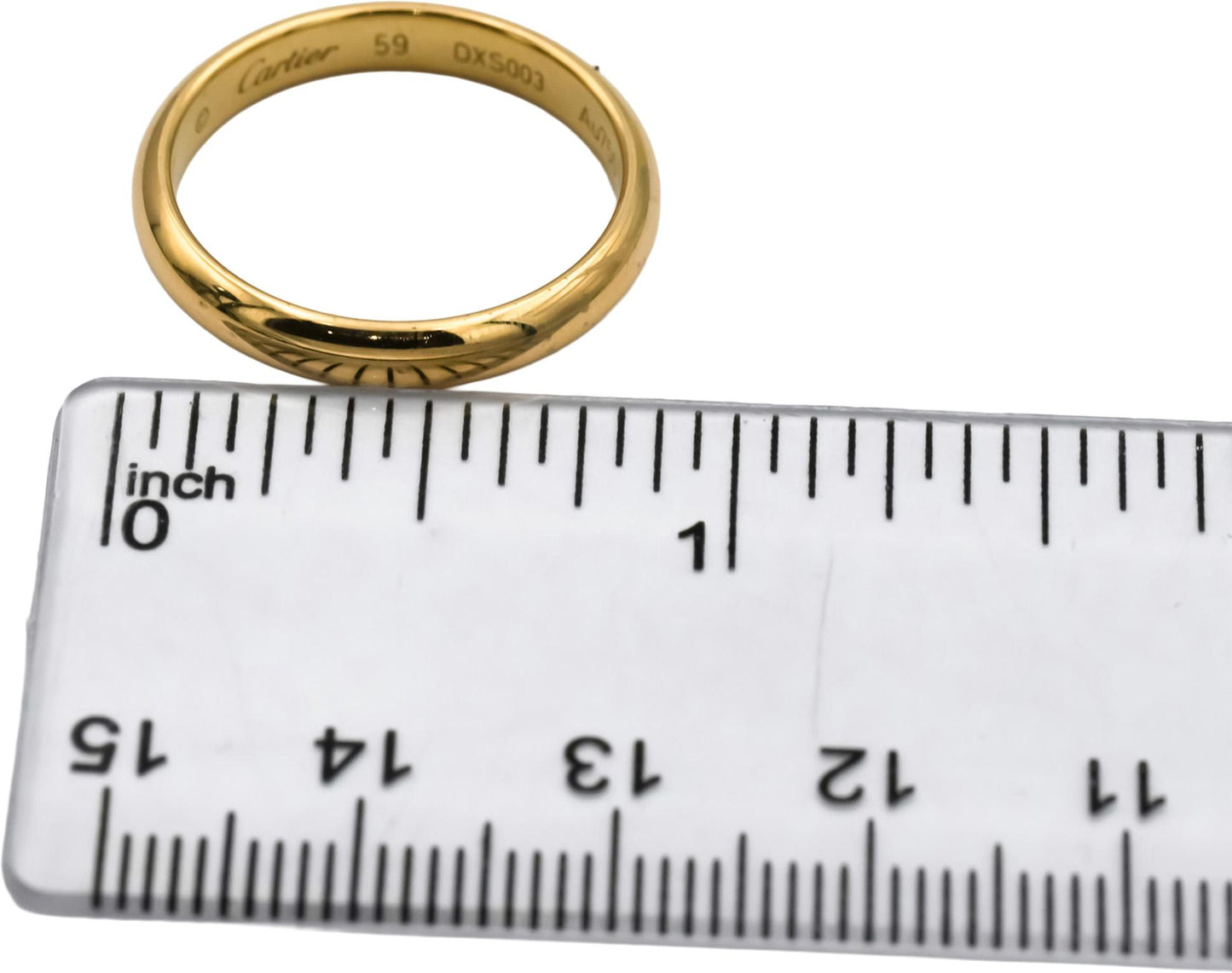 CARTIER 18k Yellow Gold 1895 Wedding Band Ring 3.5mm Wide Sz. 59 w/ Box & Papers